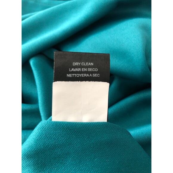 Tahari ASL Women's Size 8 Faux Wrap V-Neck Dress in Green - Picture 6 of 6